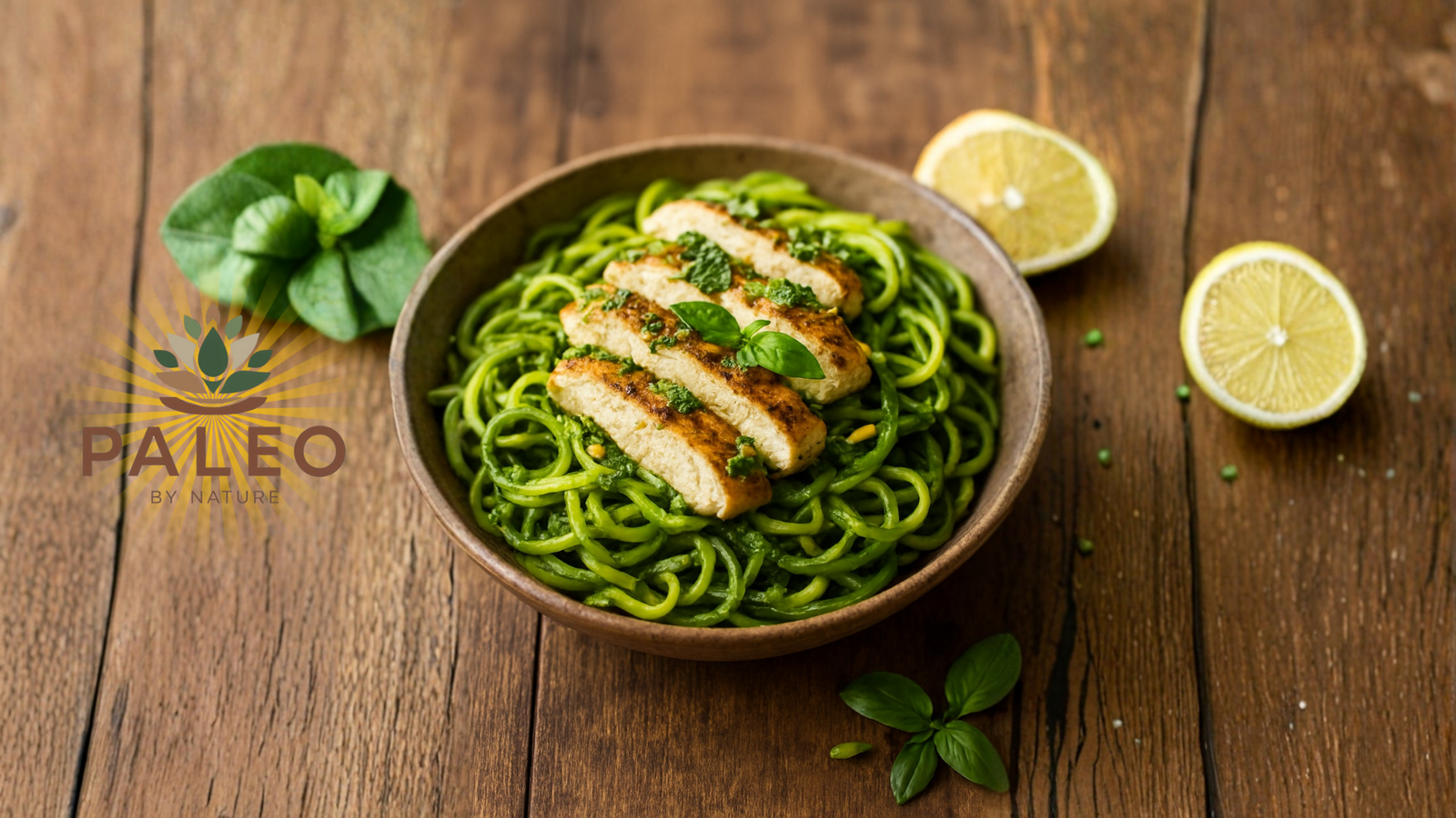 Zucchini Noodle Pesto with Grilled Chicken